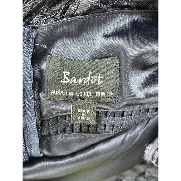 Bardot Isa Cocktail Dress Size 10 Lace Halter French Navy Lined Evening Party - Picture 11 of 12